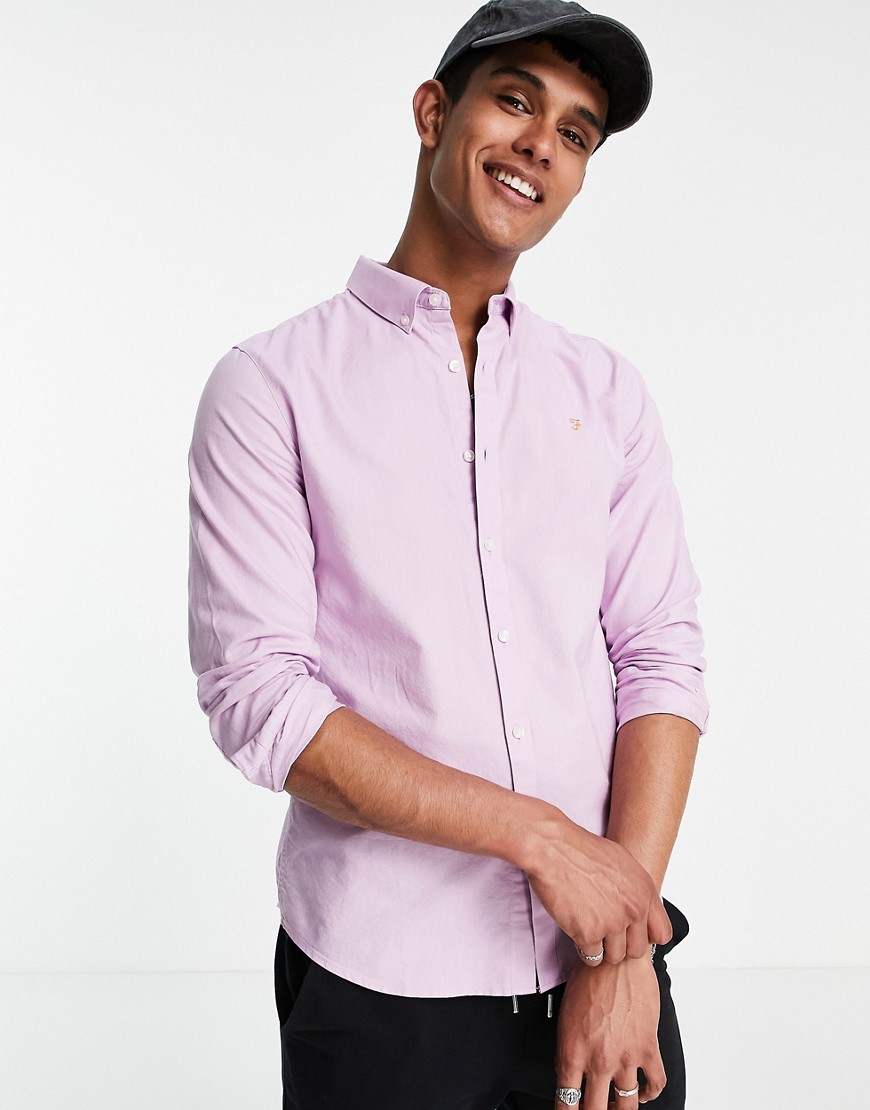 Farah Brewer organic cotton long sleeve shirt in purple