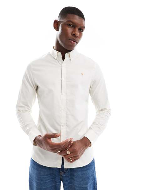 Farah - Brewer - Overhemd met korte mouwen in beige - view 1