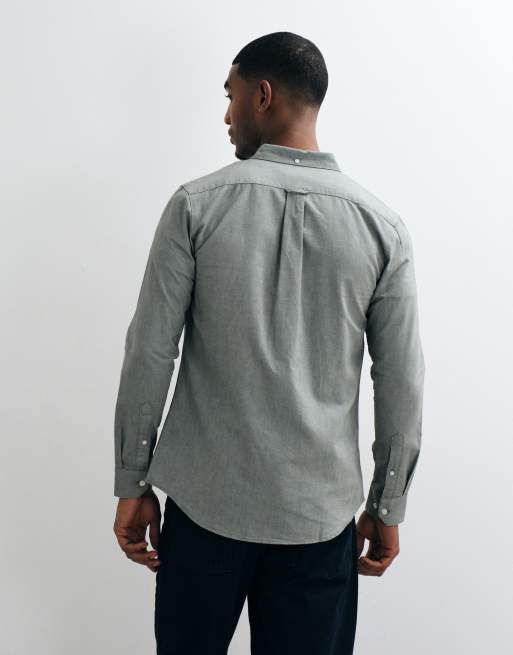 Farah Brewer overhemd met lange mouwen en logo in grijs, 5 van 5