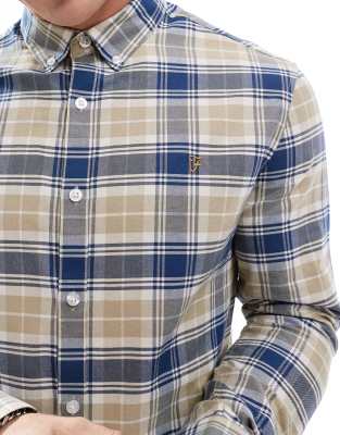 Farah Brewer Plaid Long Sleeve Shirt In Multi