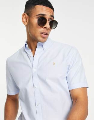Farah Brewer Short Sleeve Shirt In Blue