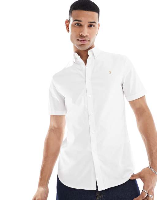 Farah white short sales sleeve shirt