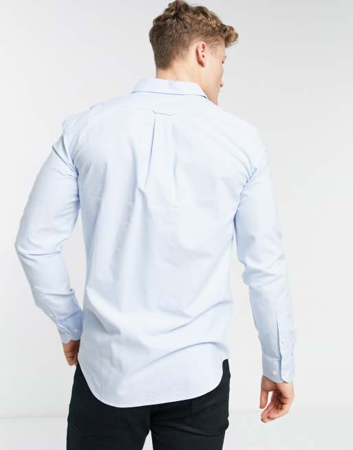 Sky Blue Slim Fit Cotton Oxford Shirt