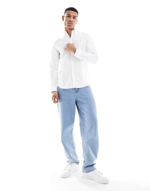 Farah - Brewer - Slim-fit overhemd met lange mouwen in wit , 4 van 4