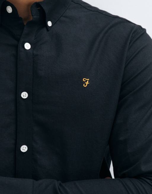 Farah - Brewer - Slim-fit overhemd met lange mouwen in zwart , 2 van 5
