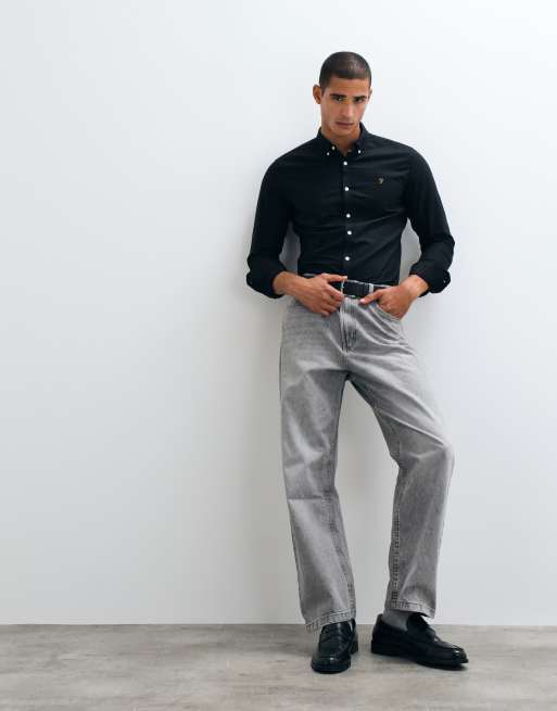 Farah - Brewer - Slim-fit overhemd met lange mouwen in zwart , 3 van 5