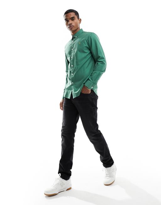Farah brewer slim fit shirt in green, 2 of 4