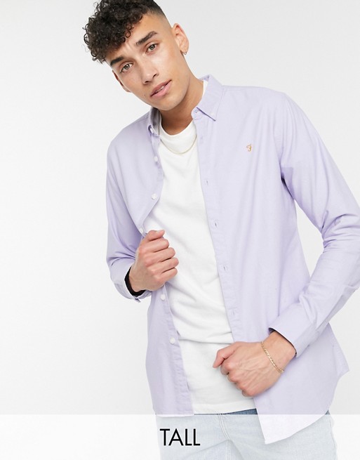 Farah Brewer slim fit shirt in lilac