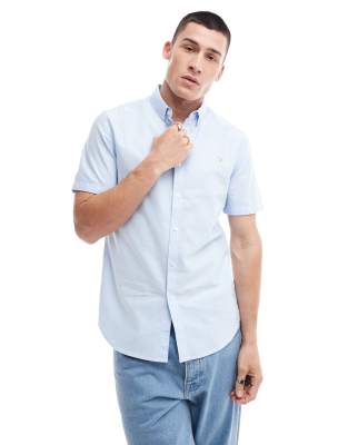 Brewer slim fit short sleeve shirt in blue