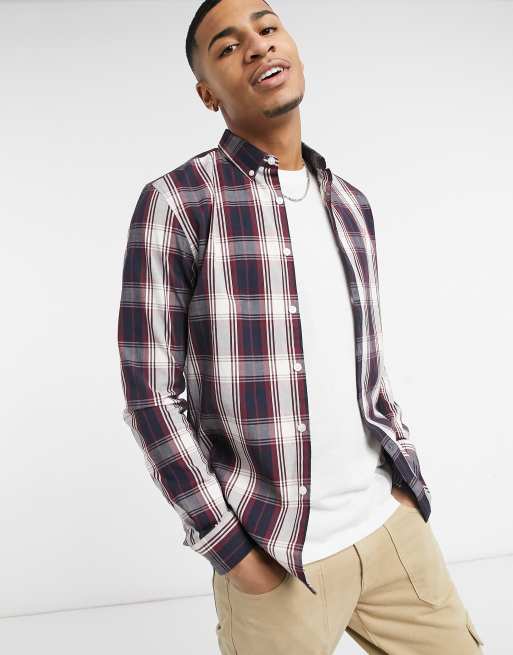 slim fit tartan shirt