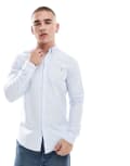 [Farah] Farah Brewer stripe long sleeve shirt in navy and white-Blue XL Blue