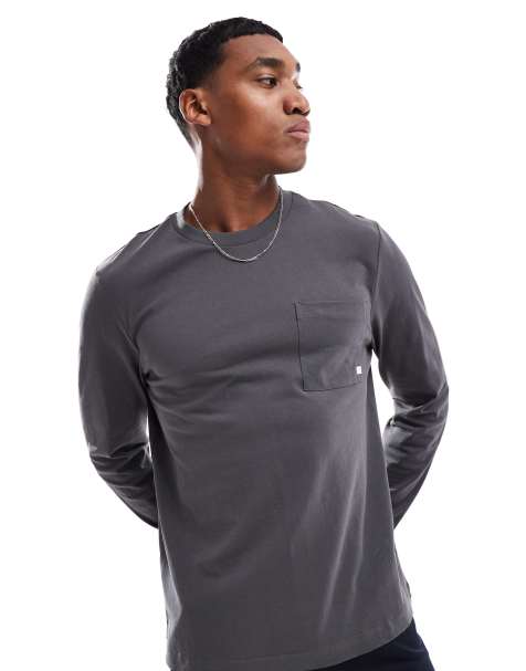Farah – Burst – Szary T-shirt z długimi rękawami - view 1