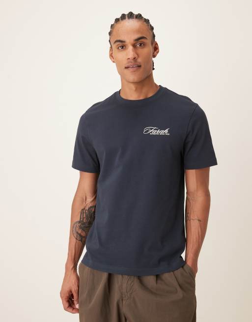 Farah – Byron – Marinblå t-shirt med korta ärmar och tryck baktill, 3 av 5