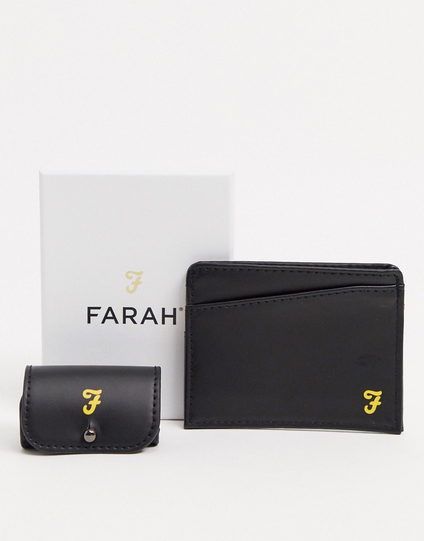 Farah - Cadeauset met kaart- en koptelefoonhouder-Zwart