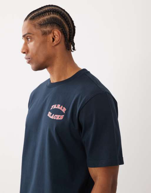 Farah - Caligo - T-shirt blu navy con logo e stampa sul retro, 4 di 5