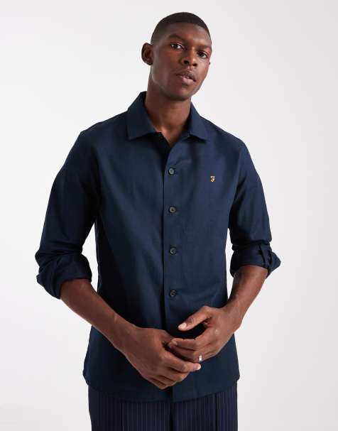 Farah - Callier - Camicia blu a maniche lunghe - view 1
