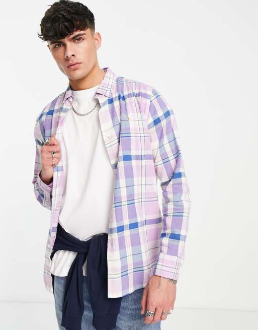 Farah - Camicia a maniche corte rosa a quadri