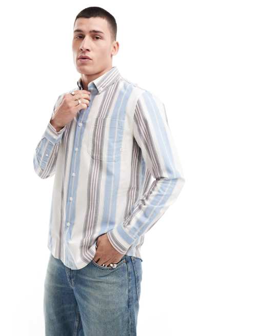 Farah - Camicia a maniche lunghe a righe grandi multicolore