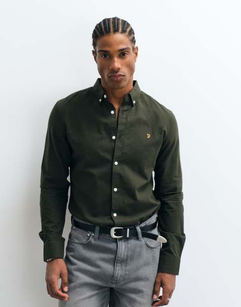 Farah - camisa verde con logo y manga larga - view 1