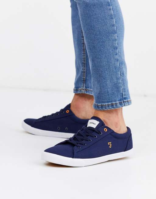 Farah canvas plimsoll in navy | ASOS