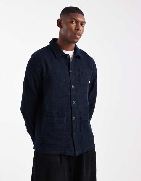 Farah castlefield long sleeve shirt in navy - view 1