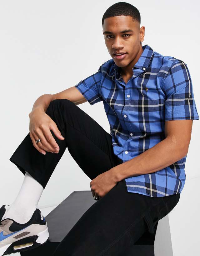 Farah check shirt in blue