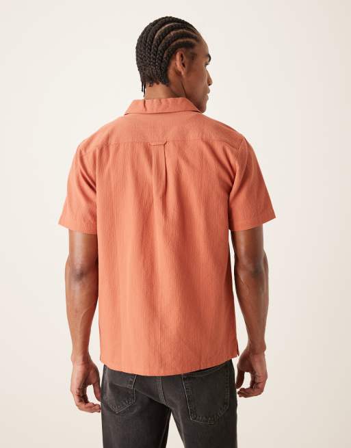 Farah - Chemise manches courtes à logo - Orange corail, 3 de 5