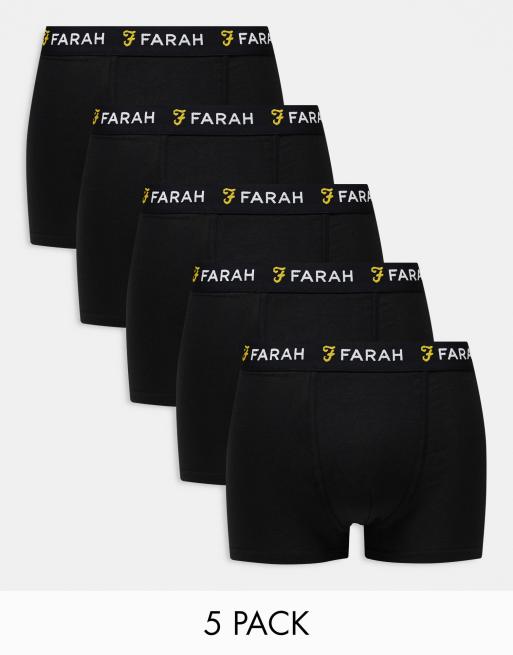 Farah - Chorley - Confezione da 5 boxer neri