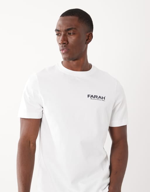 Farah Clissold graphic logo t-shirt in white, 2 of 5