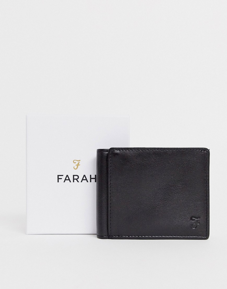 Farah - Cody - Roma - Vouwbare portemonnee met reliëf in zwart