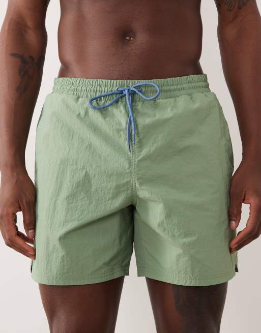 Farah – Colbert – Badeshorts in Grün mit Kordelzug und Logo, 4 von 5