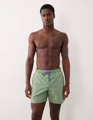 Farah Colbert Drawstring Logo Swim Shorts In Green