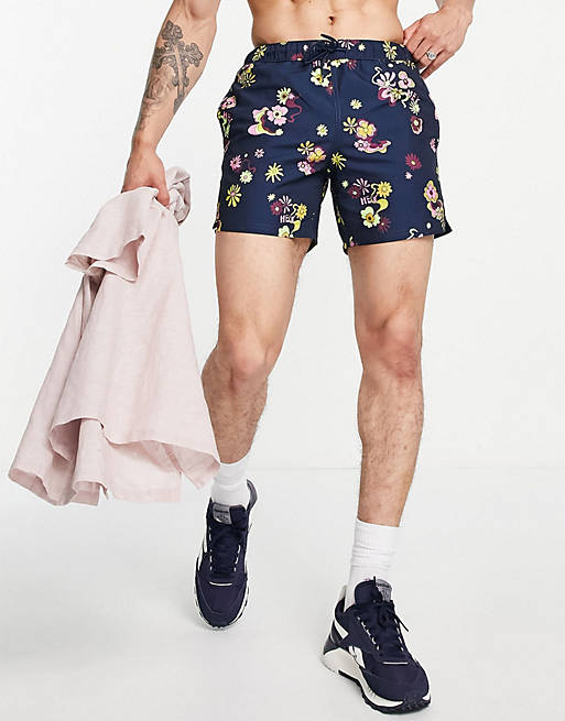 Farah colbert floral print swim shorts