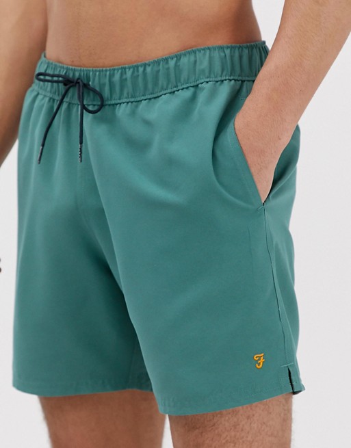 Farah Colbert logo swim shorts in green | ASOS
