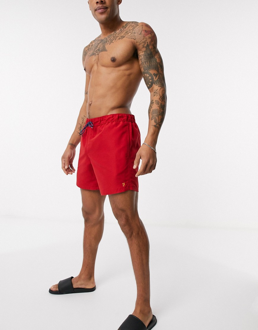 Farah Colbert logo swim shorts in red