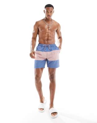 Farah Colbert Panel Swim Shorts In Blue