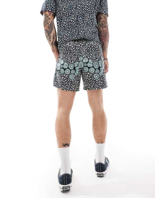 Farah - Colbert - Pantaloncini da bagno blu navy con stampa a fiori in coordinato, 4 di 5