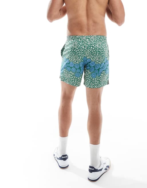 Farah - Colbert - Pantaloncini da bagno verdi con stampa a fiori, 4 di 5