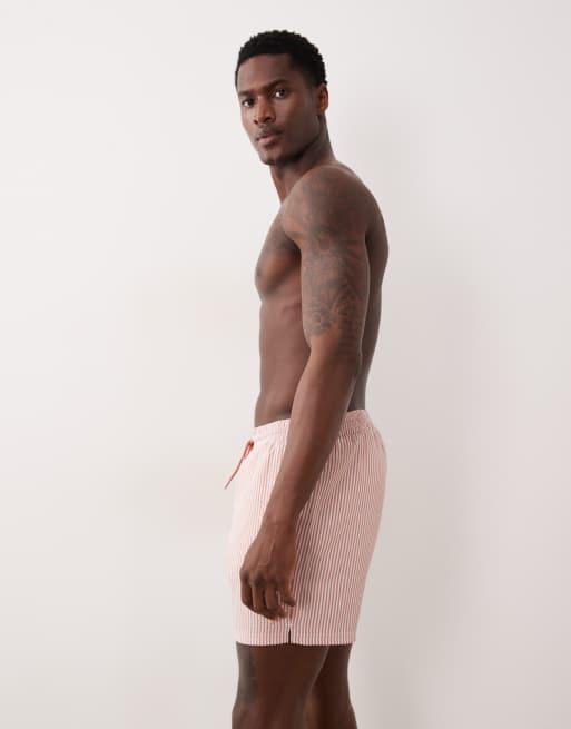 Farah - Colbert - Short de bain en crépon à cordon de serrage et logo - Corail, 3 de 5