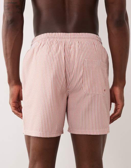 Farah - Colbert - Short de bain en crépon à cordon de serrage et logo - Corail, 5 de 5