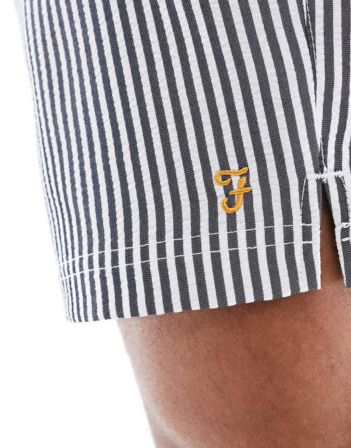 Farah - Colbert - Short de bain en tissu gaufré - Bleu, 4 de 4