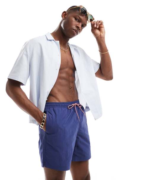 Farah colbert swim shorts in mid blue - view 1
