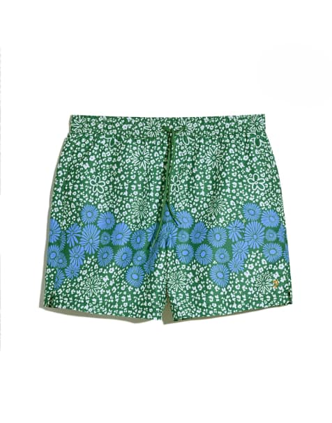Farah - Colbert - Zwemshort met bloemenprint in groen - view 1