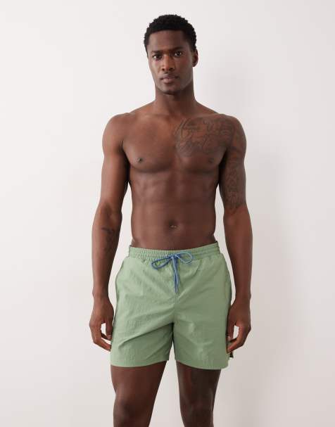 Farah - Colbert - Zwemshort met trekkoord en logo in groen - view 1