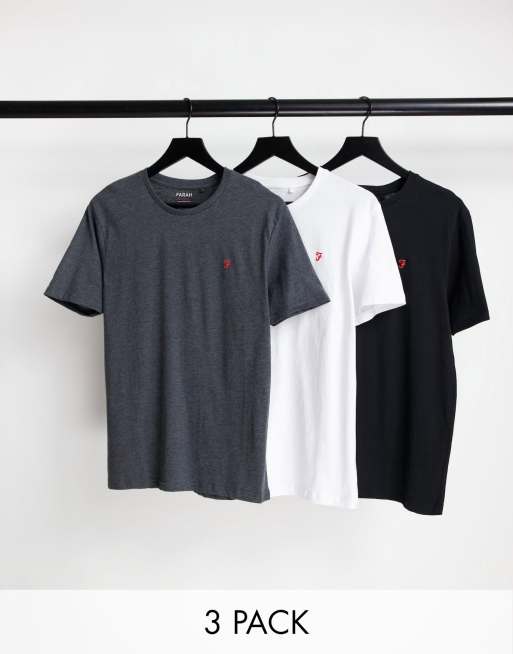 Farah - Colney - Lot de 3 t-shirts confort - Multicolore