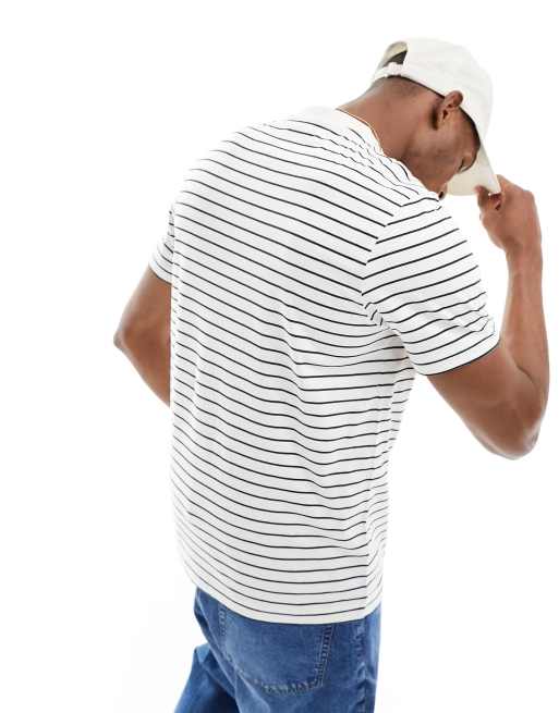 FARAH&WAKE【Striped S/S T-shirt】 WAKE. FARAH striped S/S T-shirt Navy M