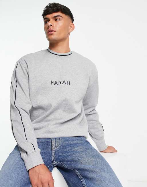 Farah - Courtnell - Felpa grigia in cotone con logo