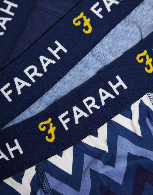 Farah – Dabel – Zestaw 3 par bokserek w kolorze granatowym i niebieskim, 2 z 4