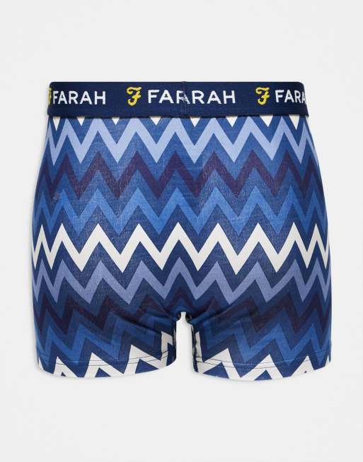 Farah – Dabel – Zestaw 3 par bokserek w kolorze granatowym i niebieskim, 4 z 4