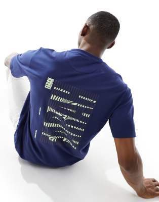 Farah damon backprint t-shirt in navy